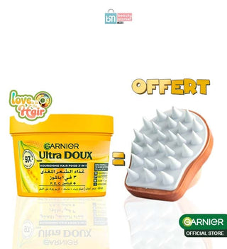 GARNIER ULTRA DOUX HAIR FOOD MASQUE NOURISSANT MULTI- USAGES À LA BANANE 390 ML = Scalp Cheveux OFFERT