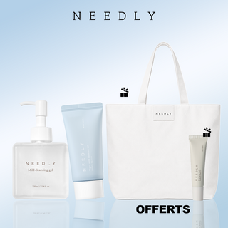 Needly Daily Essentials Duo avec Mild Cleansing Gel, Vegan Mild Sun Milk SPF50+, Lip Mask et Tote Bag offerts
