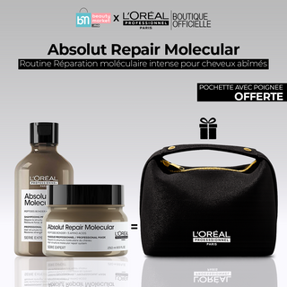 L'Oréal Professionnel Absolut Repair Molecular Shampooing 300ml + Masque 250ml = POCHETTE AVEC POIGNEE OFFERTE
