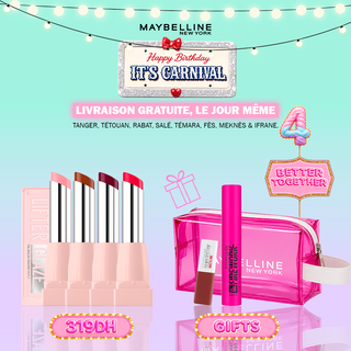 Maybelline Lifter Glaze Pack – 4 Gloss + Trousse & 2 Cadeaux Beauty OFFERTS