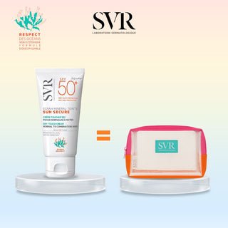 SVR SUN SECURE Écran Minéral Teinté Peaux normales à mixtes 50 SPF+ 60 G = TROUSSE OFFERTE