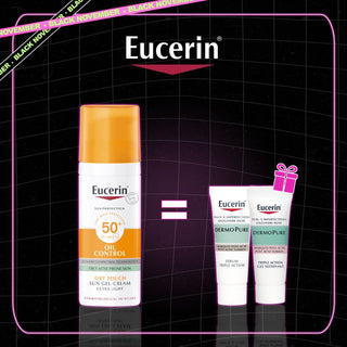 EUCERIN SUN PROTECTION OIL CONTROL GEL-CRÈME SPF50+ 50 ML = MINI SERUM TRIPLE ACTIONS + MINI GEL CLEANSING DERMOPURE OFFERTS