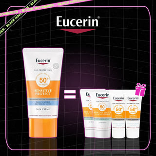 Eucerin sensitive protect sun crème spf 50+ 50ml = 2 MINIS HYDROPROTECT + 2 MINIS OIL CONTROL OFFERTS