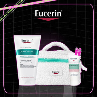 EUCERIN DERMOPURE CLINICAL GEL NETTOYANT CORRECTEUR 150ML = TROUSSE + MINI GEL DERMOPURE OFFERTES
