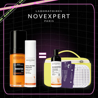 NOVEXPERT PACK BOOSTER VITAMINE C + CONTOUR DES YEUX = TROUSSE + FLASH MOUSSE 40ML OFFERTS