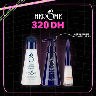 HEROME PACK DURCISSEUR EXTRA FORT + DISSOLVANT + CREME MAIN ANTI-AGE