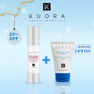 KUORA - Coffret effect filler hydratation Sérum anti-rides + Crème mains à l’urée 5 %