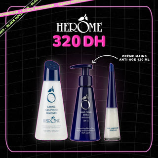 HEROME PACK DURCISSEUR FORT + DISSOLVANT SOIGNANT + CREME MAIN ANTI-AGE