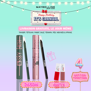 Maybelline Pack Duo Sky High – Mascara Green Altitude & Noir + Tattoo Liner Green & Noir = 2*Mini SuperStay OFFERTS