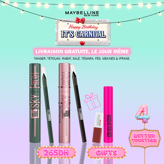 Maybelline Pack Duo Sky High – Mascara Green Altitude & Noir + Tattoo Liner Green & Noir = 2 Cadeaux OFFERTS