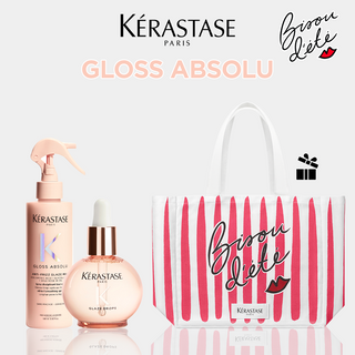 Kérastase Gloss Absolu – Duo Glaze Milk 190 ml + Glaze Drops Huile brillance 45 ml = Sac Bisou D'été OFFERT