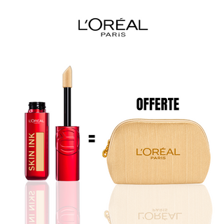 L'Oréal Paris Liquid Concealer Infaillible Skin Ink Fond De Teint Correcteur 2en1 140 Light Warm 48h = POUCH BEIGE OFFERT