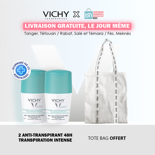 Vichy 2*Déodorant Anti-Transpirant 48H Roll-On – 50 Ml = Tote Bag OFFERT