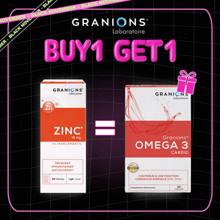 GRANIONS ZINC 15 MG B60 GÉLULES = OMEGA 3 CARDIO 30 GÉLULES OFFERTE