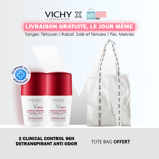Vichy 2*déodorant clinical control 96h femme = Tote bag offert