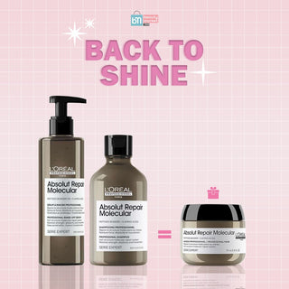 L'oreal professionnel absolut repair molecular rinse-off serum 250 ml + shampooing 300 ml = Masque 75 Ml Offert