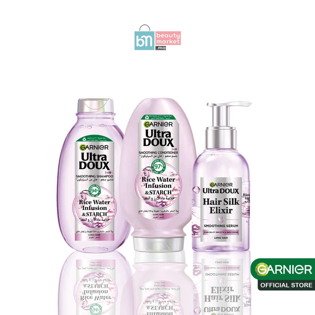 Garnier Rice Leave In Garnier ultra doux routine rice water serum + apsh 200ml + shampoing 4 ...