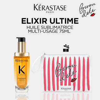 Kérastase Elixir Ultime Huile Sublimatrice Multi-Usage 75ml – Brillance Cheveux Ternes = Trousse Bisou l'été OFFERT
