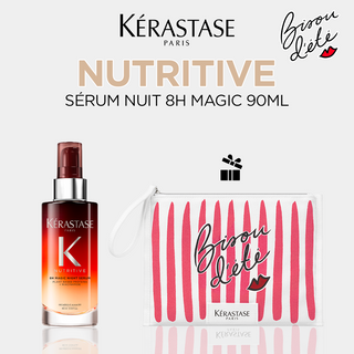 Kérastase Nutritive Sérum Nuit 8H Magic 90ml – Sérum Nourrissant Cheveux Secs = Trousse Bisou l'été OFFERT