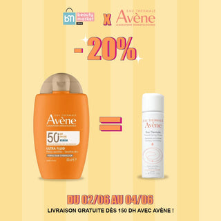 AVENE ULTRA FLUID PERFECTEUR SPF 50 BLUE LIGHT PEAU SENSIBLE 50 ML = Eau Thermale 50ML OFFERT