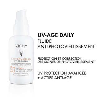 Vichy Capital Soleil UV-Age Daily spf50+ 40ml = Trousse + 4 Formats Voyage OFFERTS