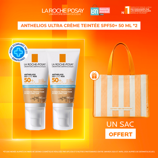 La roche-posay anthelios ultra crème teintée spf50+ 50 ml *2 = Sac OFFERT