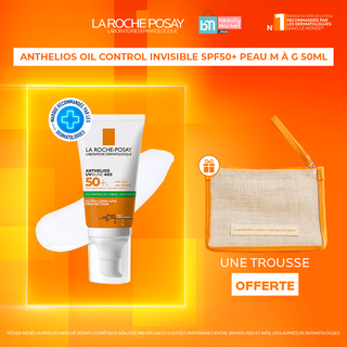 La roche-posay anthelios oil control invisible spf50+ peau m à g 50ml =  Trousse OFFERTE