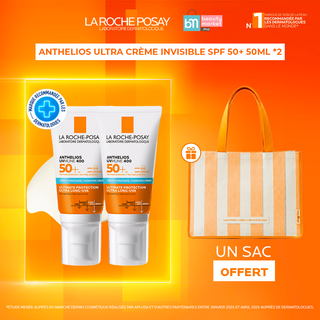 La roche posay anthelios ultra crème invisible spf 50+ 50ml *2 = Sac OFFERT