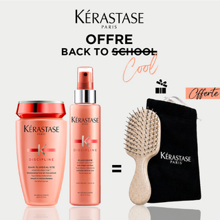 Kérastase Discipline – Pack Bain Fluidealiste 250ML + Fluidissime Spray 150ml = MINI BROSSE DE SAC OFFERTE