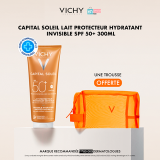 Vichy capital soleil lait protecteur hydratant invisible spf 50+ 300ml = Trousse offerte