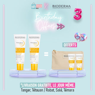 BIODERMA PACK PHOTODERM FLUIDE INVISIBLE SPF100 *2 = Fluide max 10 ML + Trousse offerts