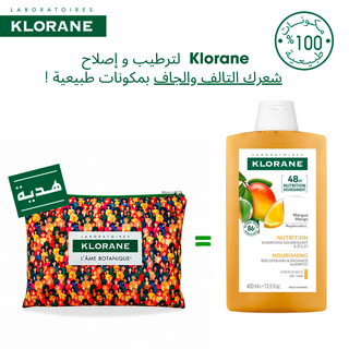 Klorane Shampoing Traitant Nutritif au Beurre de Mangue - 400ml = Trousse OFFERTE
