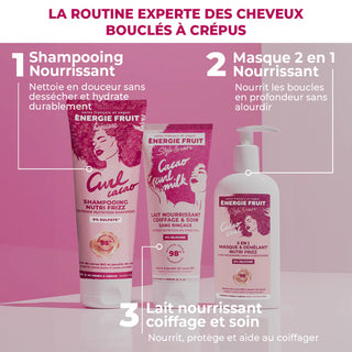ENERGIEFRUIT SHAMPOING CURL CACAO NUTRITION INTENSE - BEURRE DE CACAO ET POUDRE DE CACAO - SANS SULFATE  250ML