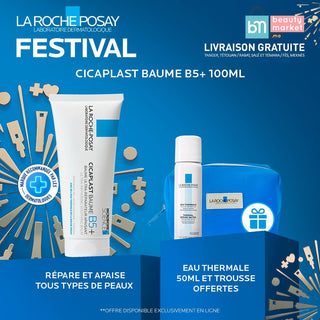 La roche-posay cicaplast baume cicatrisant b5+ 100ml = Eau Thermale 50ml + Trousse OFFERTES