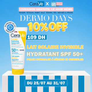 Cerave Lait Solaire Invisible Hydratant SPF50+ | Peau Normale à Sèche |Peau sensible | 75ml