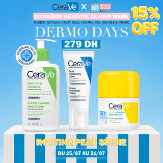 Cerave Routne Peau Sèche Crème Lavante 236 Ml + Gel Creme Oil Control 52 Ml + Fluide Hydratant Invisible Spf50
