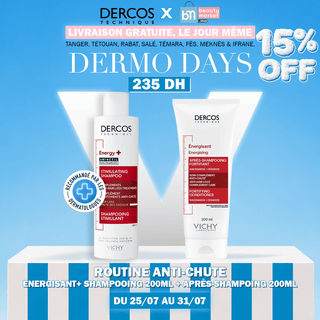 VICHY DERCOS SHAMPOOING ENERGISANT+ ANTI-CHUTE 200ML + APRÈS-SHAMPOO ENERGY 200ML