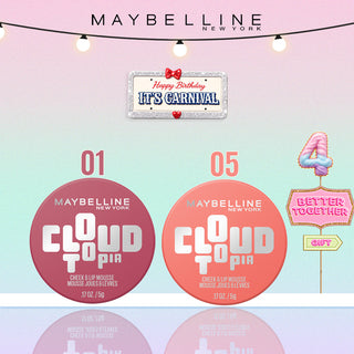 MAYBELLINE NEW YORK BLUSH CLOUDTOPIA TWILIGHT BERRY 01 + CORAL ILLUSION 05