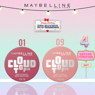 MAYBELLINE NEW YORK BLUSH CLOUDTOPIA TWILIGHT BERRY 01 + DREAMY DAWN 09