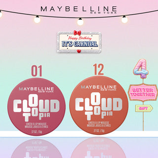 MAYBELLINE NEW YORK BLUSH CLOUDTOPIA TWILIGHT BERRY 01 + TOASTED SKY 12