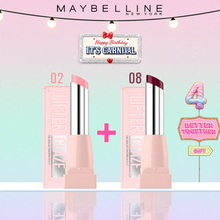 Maybelline New York LIFTER GLAZE Baume Huile Hydratant 002 PINK DRIP + 008 ACAI GLAZE