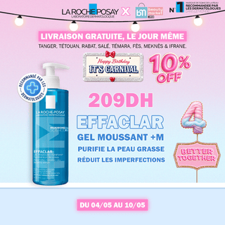 La roche-posay effaclar gel moussant 400 ml