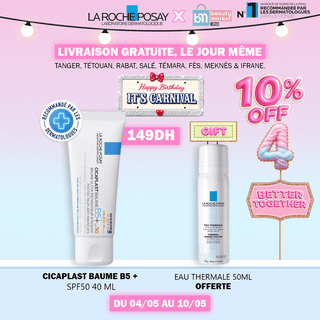 LA ROCHE-POSAY CICAPLAST BAUME B5 SPF 50 40 ML = EAU THERMALE 50ML OFFERT
