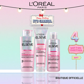 L'ORÉAL PARIS ELSEVE PACK GLYCOLIC GLOSS ROUTINE SANS SULFATE APSH + RO SHP
