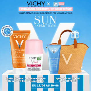 Vichy Pack Summer Essentials Capital Soleil Creme Onctueuse Normale A Secehe + déodorant Eclaircissant