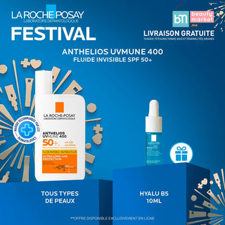 La roche-posay anthelios shaka fluide uvmune 400+ spf50 = Hyalo B5 10ML OFFERT