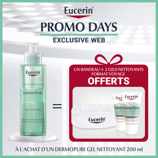 EUCERIN DERMOPURE GEL NETTOYANT 200ML = Un Bandeau + 2 Serum Triple Action OFFERTS