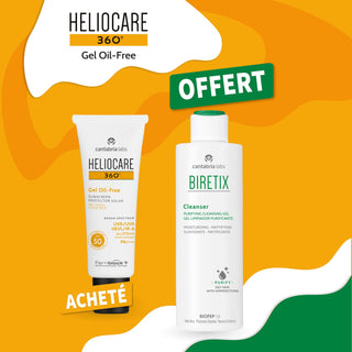 CANTABRIA Heliocare 360º Gel Oil-free SPF 50 – 50 ml = Biretix Cleanser 200ml OFFERT