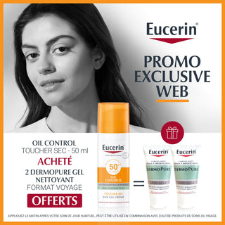 Eucerin Sun Protection Oil Control Gel-Crème SPF50+ 50 ml = 2 DERMOPURE TRIPLE ACTION FORMAT VOYAGE OFFERTS