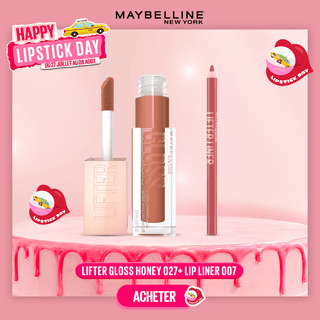 Maybelline Lifter Gloss à Lèvres Repulpant 027 Toffee + Lifter Liner 007 Big Lift
